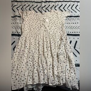 American Eagle Outfitters Cream Mini Dress with Navy Floral Print